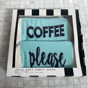 Coffee Please Novelty Comfy Socks NIB
